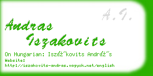 andras iszakovits business card